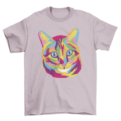 Colorful Cat Animal Face T-Shirt