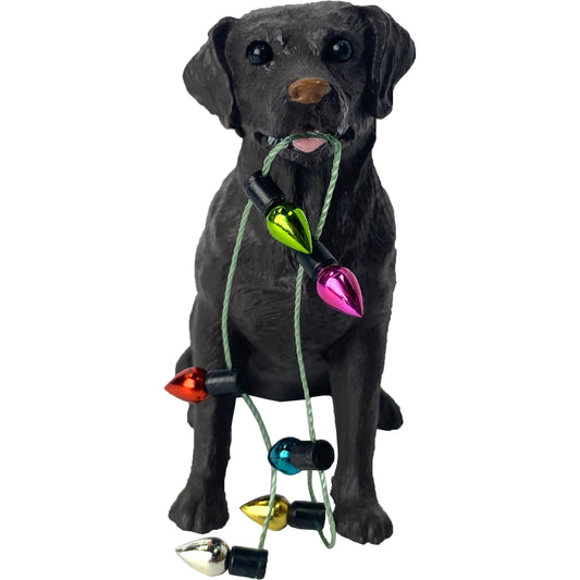 Sitting Chocolate Labrador Retriever Christmas Ornament