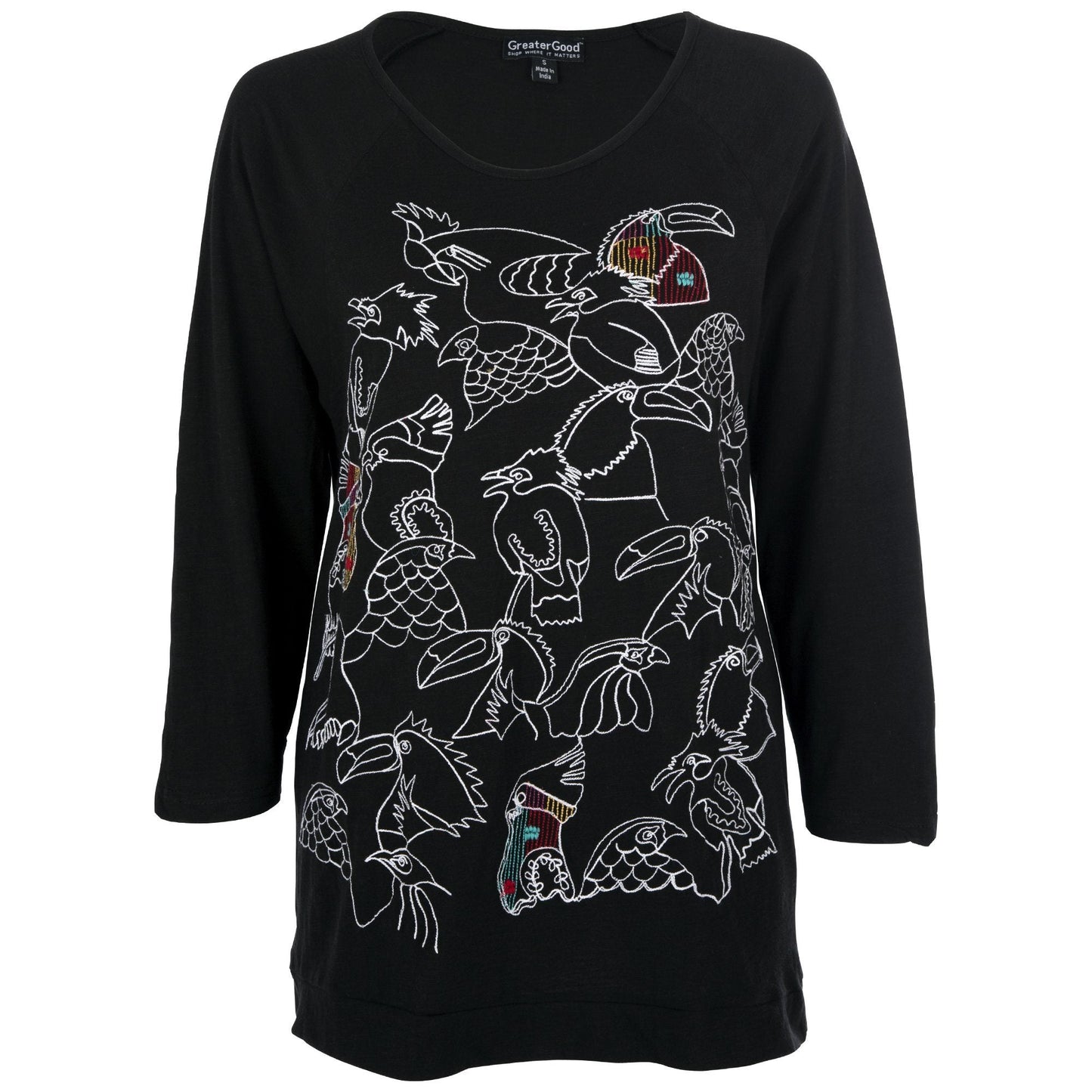 Birds of Paradise Embroidered Top