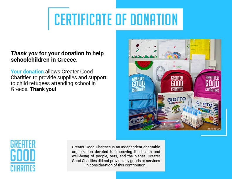 Send School Supplies to Refugee Children in Greece