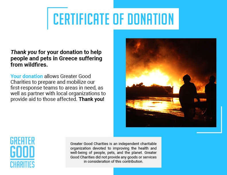 Send Urgent Aid to Families and Pets During Greece Wildfires