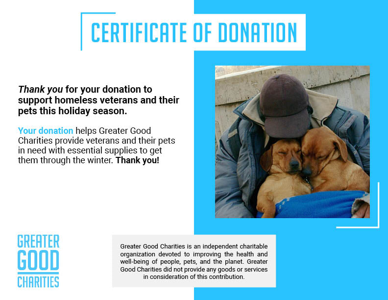 Send Critical Supplies to Veterans & Pets Experiencing Homelessness for the Holidays