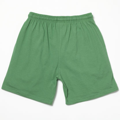 Green shorts on a white background