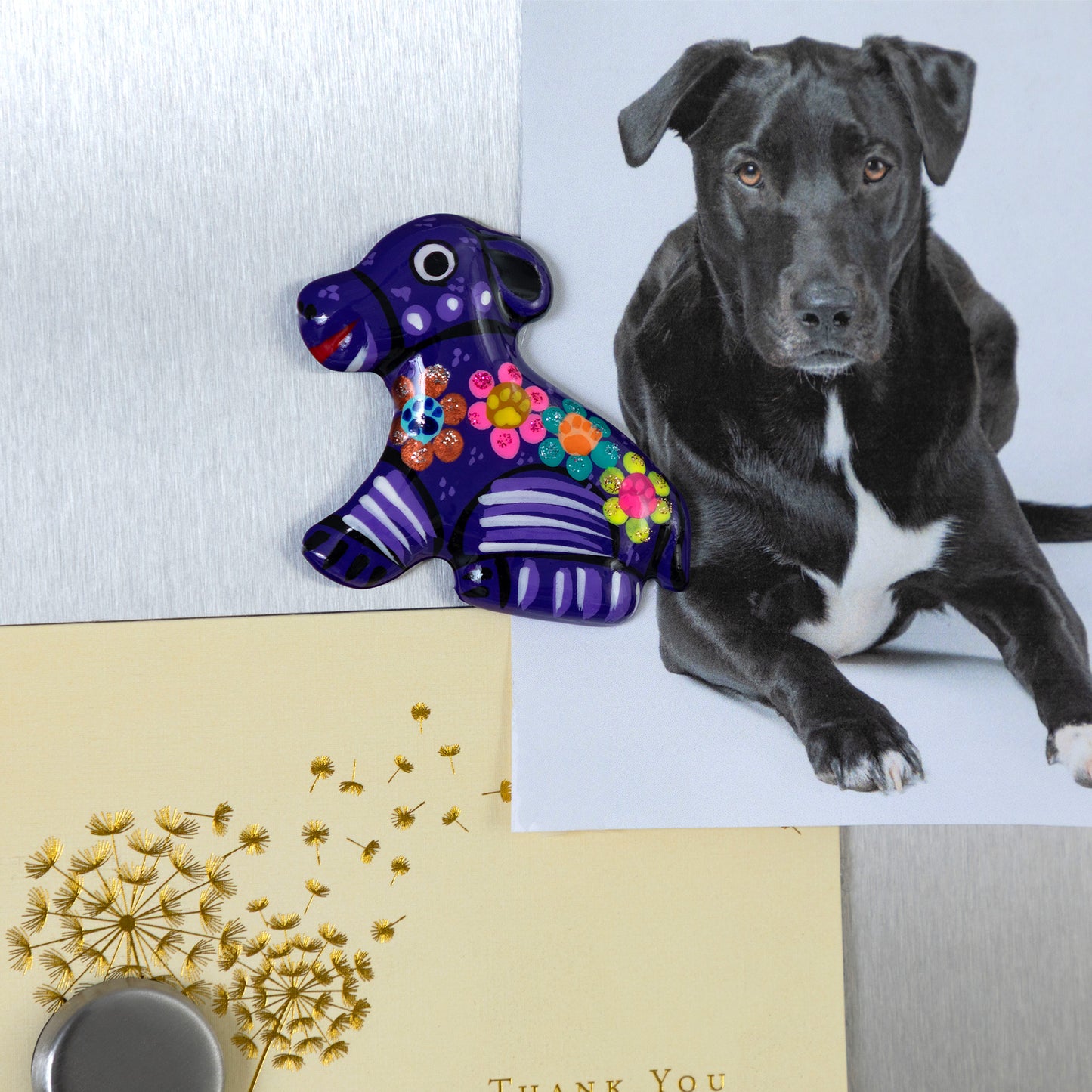 Hand-Painted Ceramic Dog Magnet