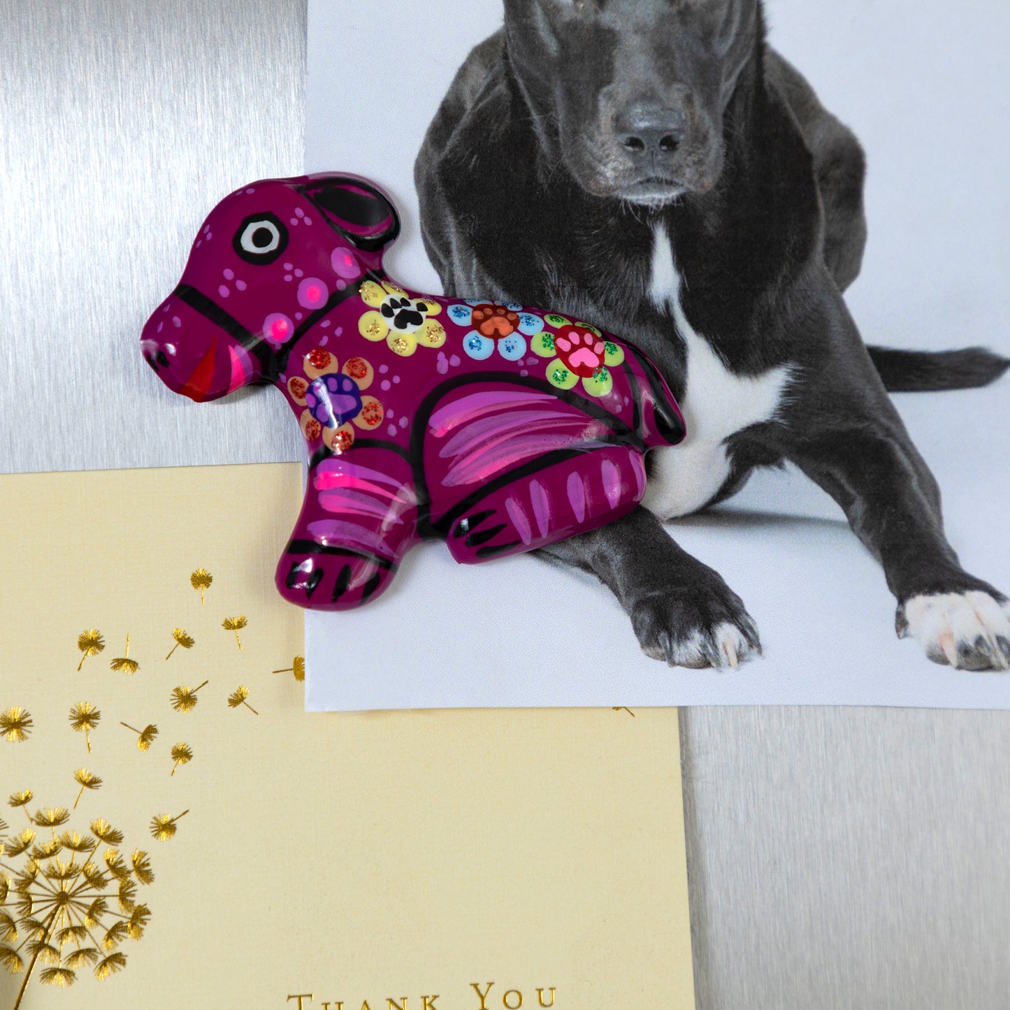 Hand-Painted Ceramic Dog Magnet