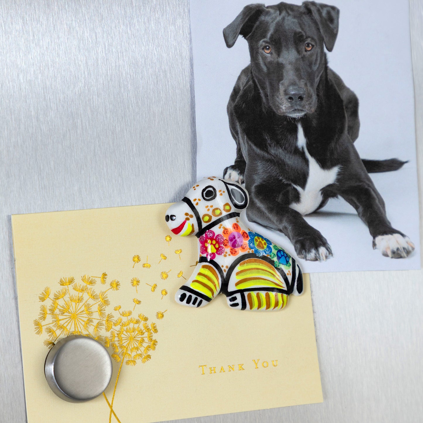 Hand-Painted Ceramic Dog Magnet