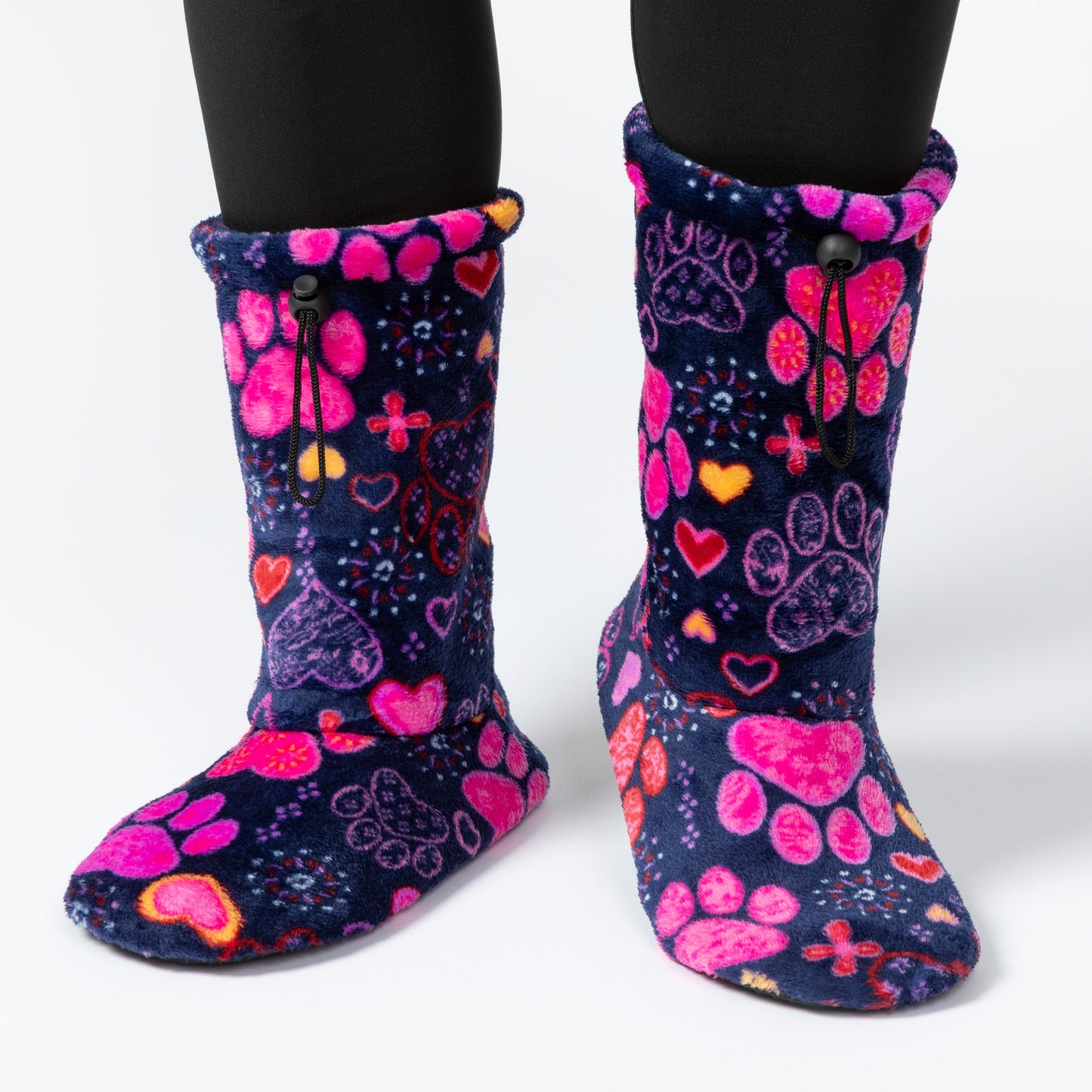 Super Cozy&trade; Deluxe Paw Non-Slip Toggle Slipper Booties