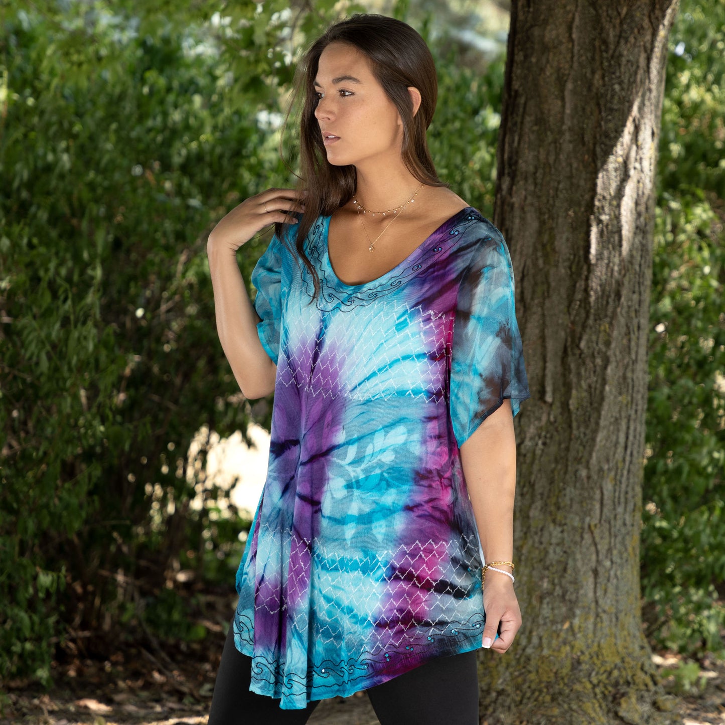 Swirls in the Sky Short Sleeve Tunic