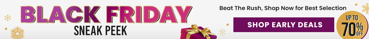 Black Friday Sneak Peek sale from The Animal Rescue Site and GreaterGood featuring gold and purple holiday gift graphics. Proceeds help support shelter pets and more.