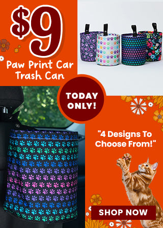 Grab the Paw Print Car Trash Can for just $9 today only! Choose from 4 fun designs to keep your vehicle tidy while supporting shelter pets and more through The Animal Rescue Site and GreaterGood.