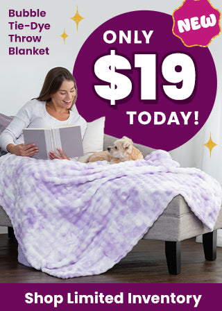 Cozy up with the new Bubble Tie-Dye Throw Blanket for only $19 today! Shop limited inventory today to grab yours while supplies last and help support shelter pets and more through The Animal Rescue Site and GreaterGood.