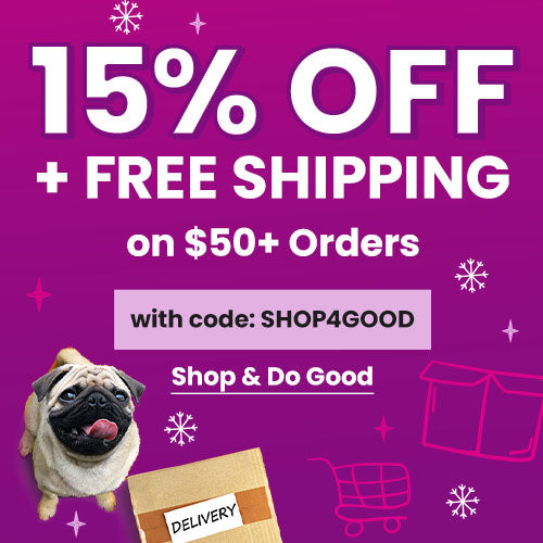 15% Off and Free Shipping on $50 and more orders with code SHOP4GOOD