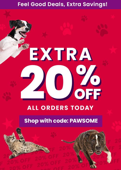 Extra 20% Off All Orders donation offer by The Animal Rescue Site and GreaterGood, featuring storewide savings with code PAWSOME; support meaningful impact through purchases that give back.