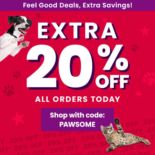 Extra 20% Off All Orders donation offer by The Animal Rescue Site and GreaterGood, featuring storewide savings with code PAWSOME; support meaningful impact through purchases that give back.