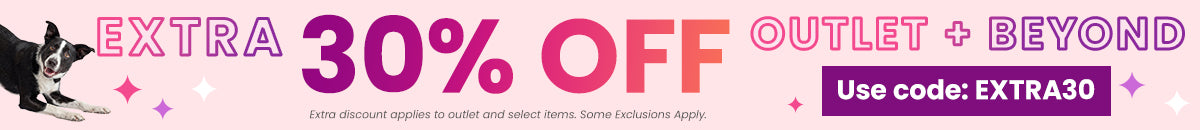 Extra 30% Off Outlet + Beyond promotion from The Animal Rescue Site and GreaterGood. Proceeds help support shelter pets and more. Discounted pet-themed apparel, accessories, and colorful everyday lifestyle essentials.