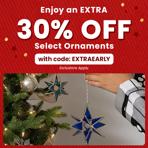 Enjoy an EXTRA 30% OFF select ornaments with code EXTRAEARLY (exclusions apply). Decorate your tree early and save while supporting shelter pets and more through The Animal Rescue Site and GreaterGood.