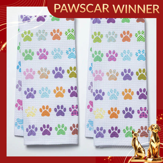 Inspired by Paws Waffle Weave Kitchen Towel - Set of 2