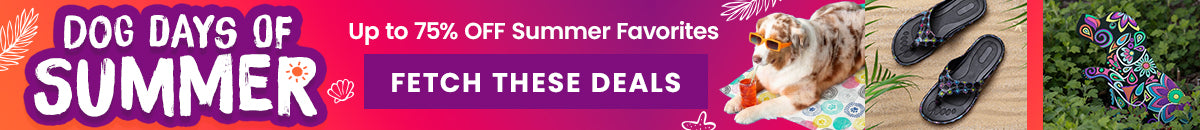 The Animal Rescue Site and GreaterGood Dog Days of Summer Event: Save up to 75% on jeweled flip-flops and colorful dog garden decor. Proceeds help support shelter pets and more.