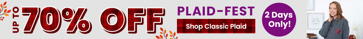 Shop the "Plaid-Fest" event for up to 70% off classic plaid footwear and cozy seasonal styles for 2 days only. Proceeds help support shelter pets and more through The Animal Rescue Site and GreaterGood.