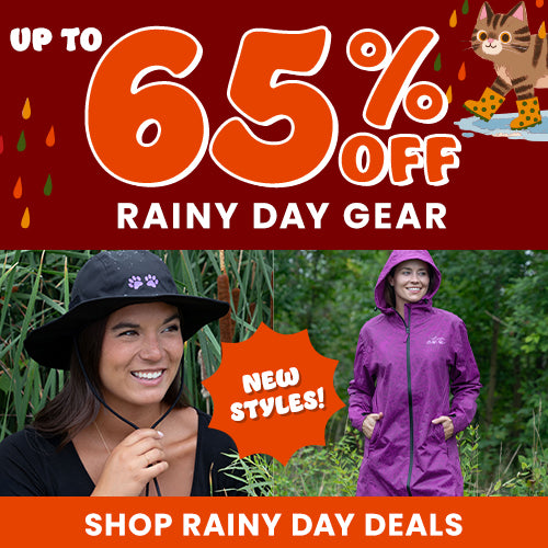 Get up to 65% off rainy day gear, including new styles like weather-ready hats and waterproof jackets. Shop today to stay dry and help support shelter pets and more through The Animal Rescue Site and GreaterGood.