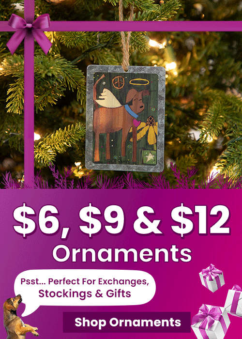 Deck the Walkways sale from The Animal Rescue Site and GreaterGood. Proceeds help support shelter pets and more. Features black metal dog and cat lantern stakes glowing warmly.