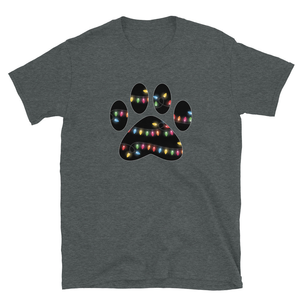 Christmas Lights Paw Print T-Shirt