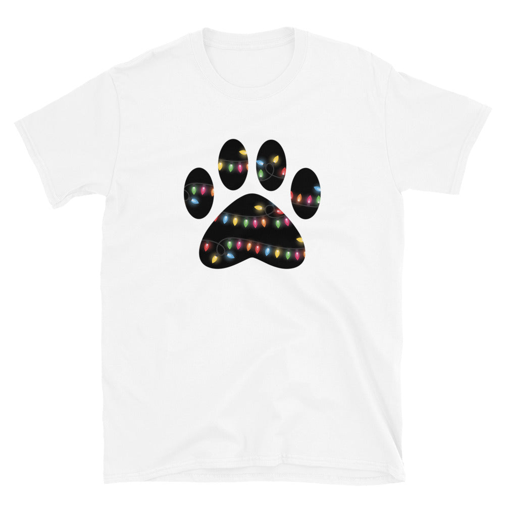 Christmas Lights Paw Print T-Shirt