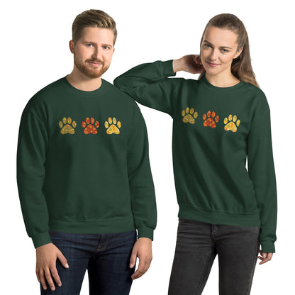 Festive Fall Paw Prints Crewneck Sweatshirt