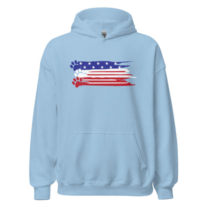 Painted Flag Paw Prints Hoodie