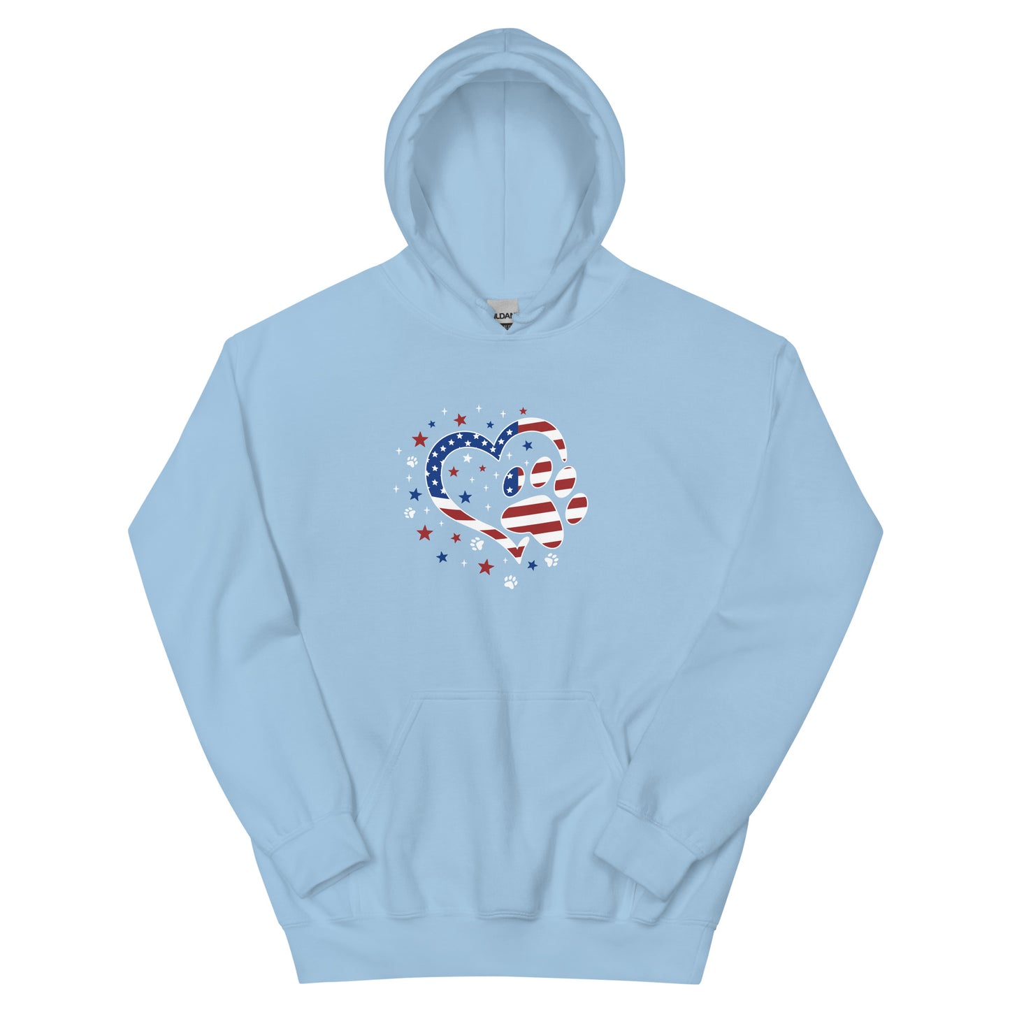 Star Spangled Paw Print Love Hoodie