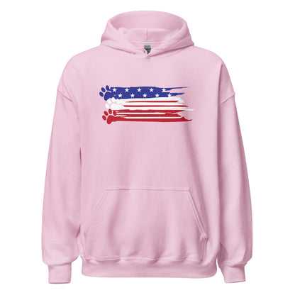 Painted Flag Paw Prints Hoodie