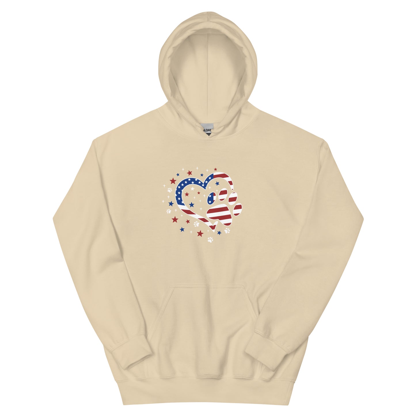 Star Spangled Paw Print Love Hoodie