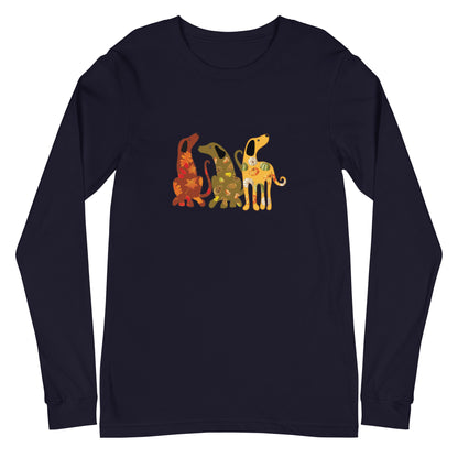 Festive Fall Dogs Long Sleeve Tee