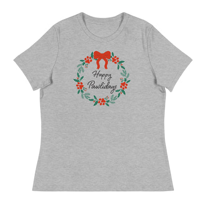 Happy Pawlidays Wreath Women's Relaxed T-Shirt