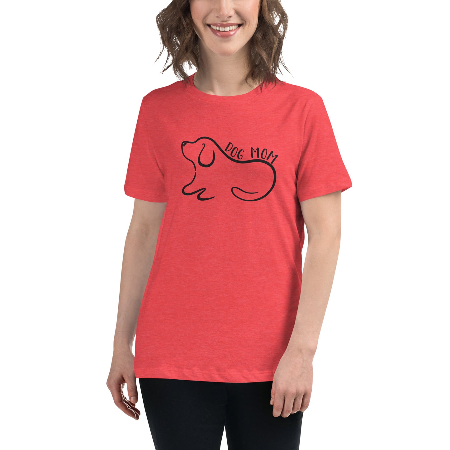 Dog Mom Outlined Women's Relaxed T-Shirt