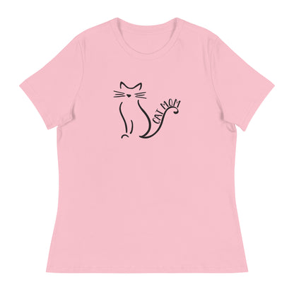 Cat Mom Outlined Women's Relaxed T-Shirt