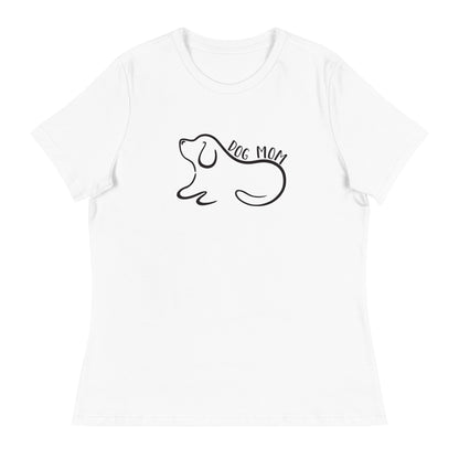 Dog Mom Outlined Women's Relaxed T-Shirt