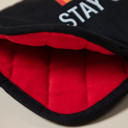 Stay Saucy Black Oven Mitt