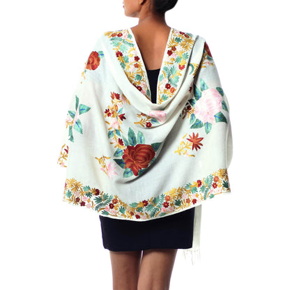 Floral Daydream Wool Shawl