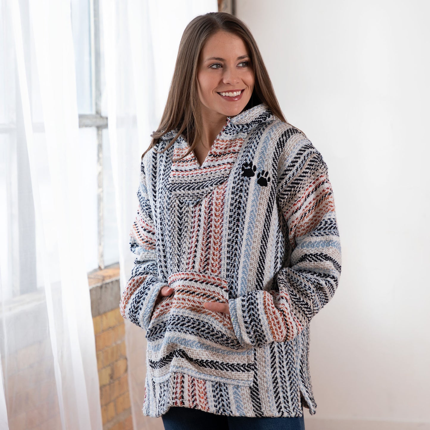 Recycled Fiber Paw Print Baja Pullover