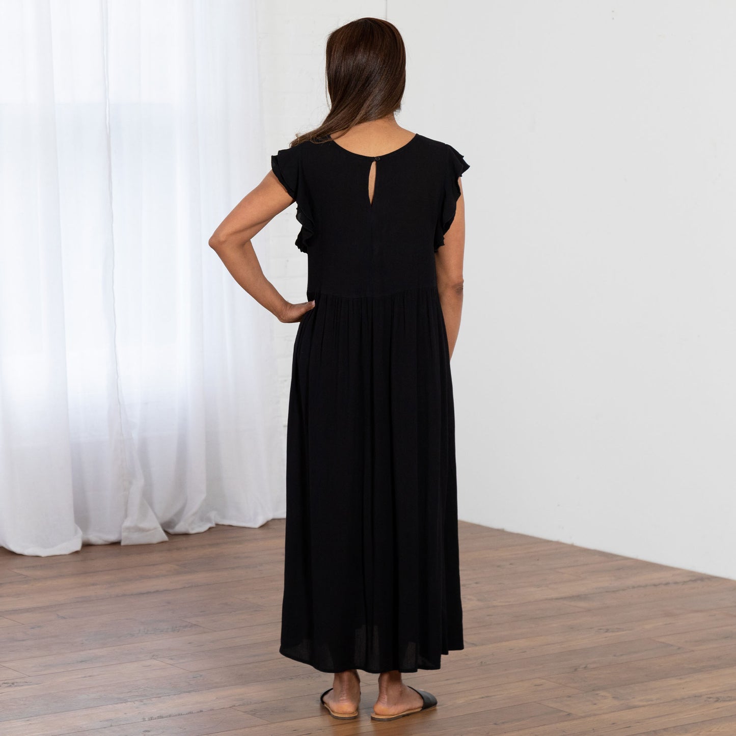 Midnight Garden Embroidered Long Dress