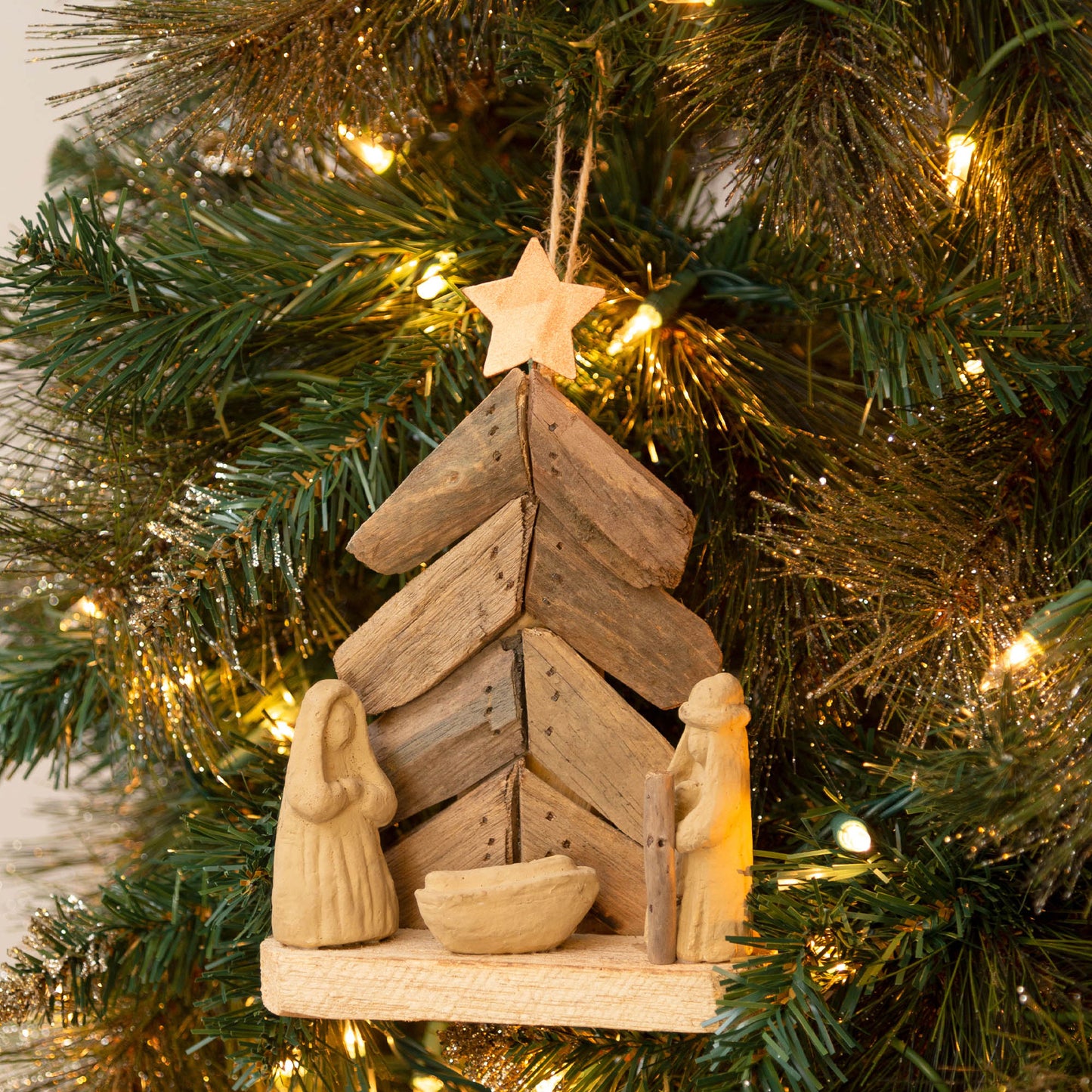 Handmade Recycled Driftwood Christmas Ornament | Fair Trade