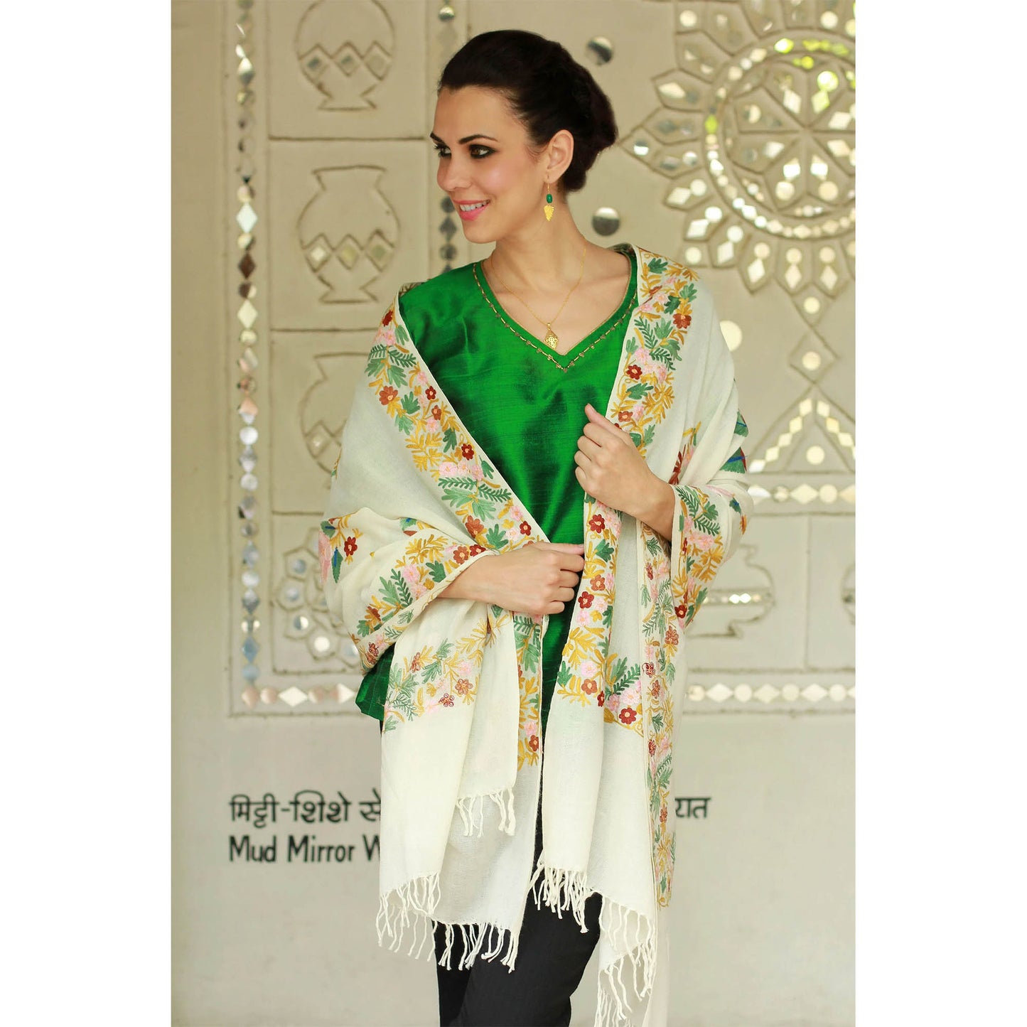 Floral Daydream Wool Shawl