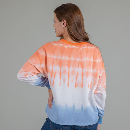 Dip-Dye Long Sleeve Knit Top