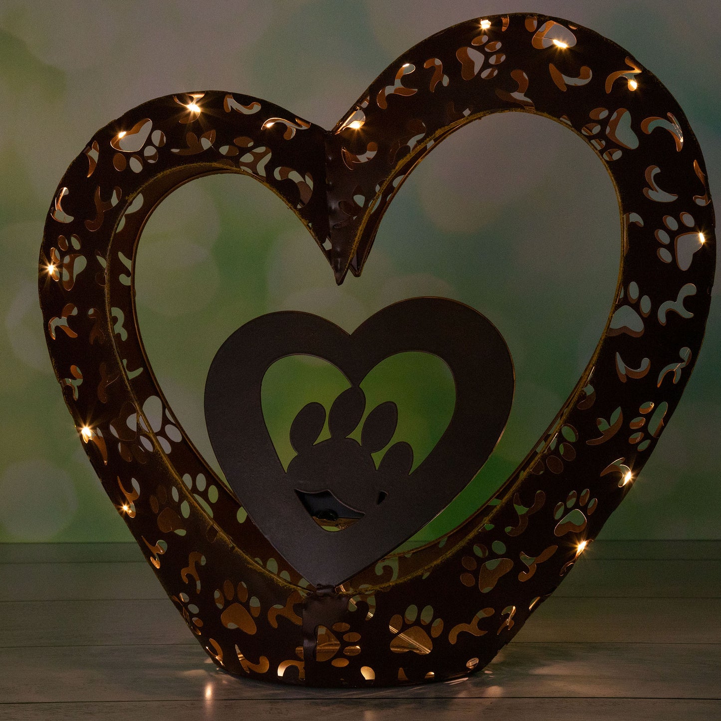 Paw Prints in my Heart Solar Light