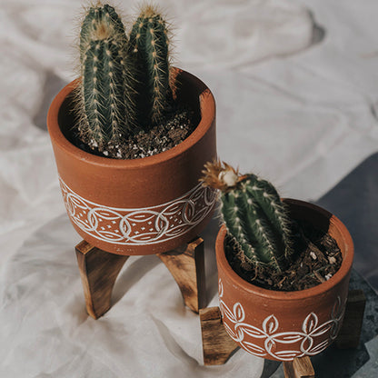 Medium Terracotta Mango Planter with Stand