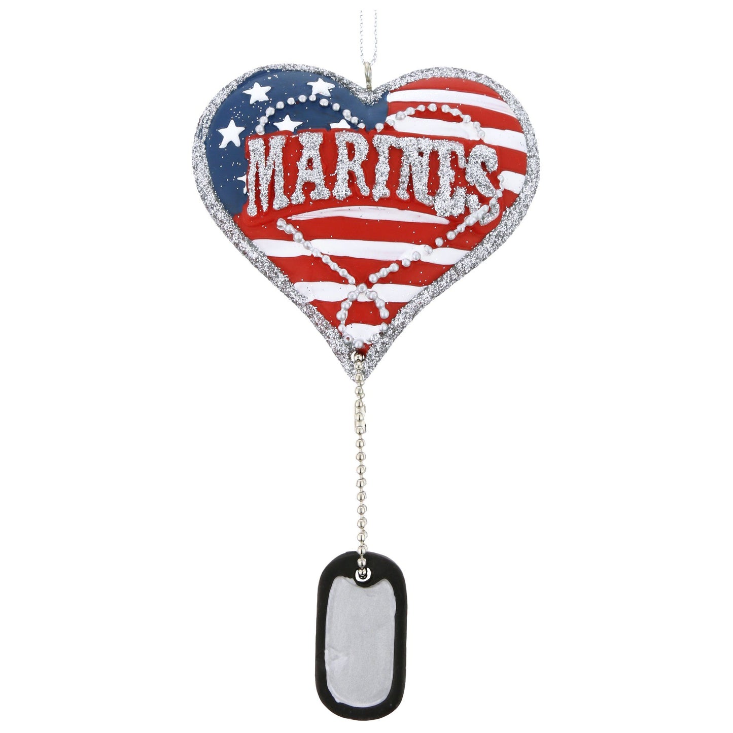 Military Service Heart & Dog Tag Ornament