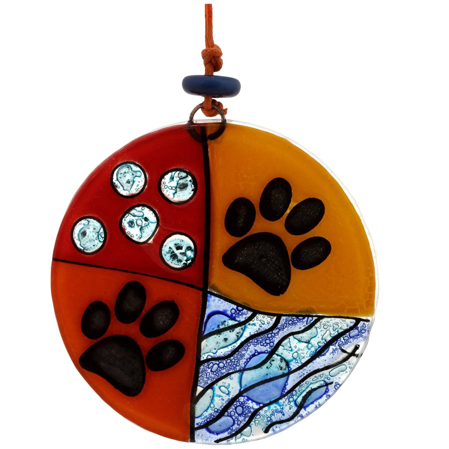 Paw Print Recycled Glass Ornament