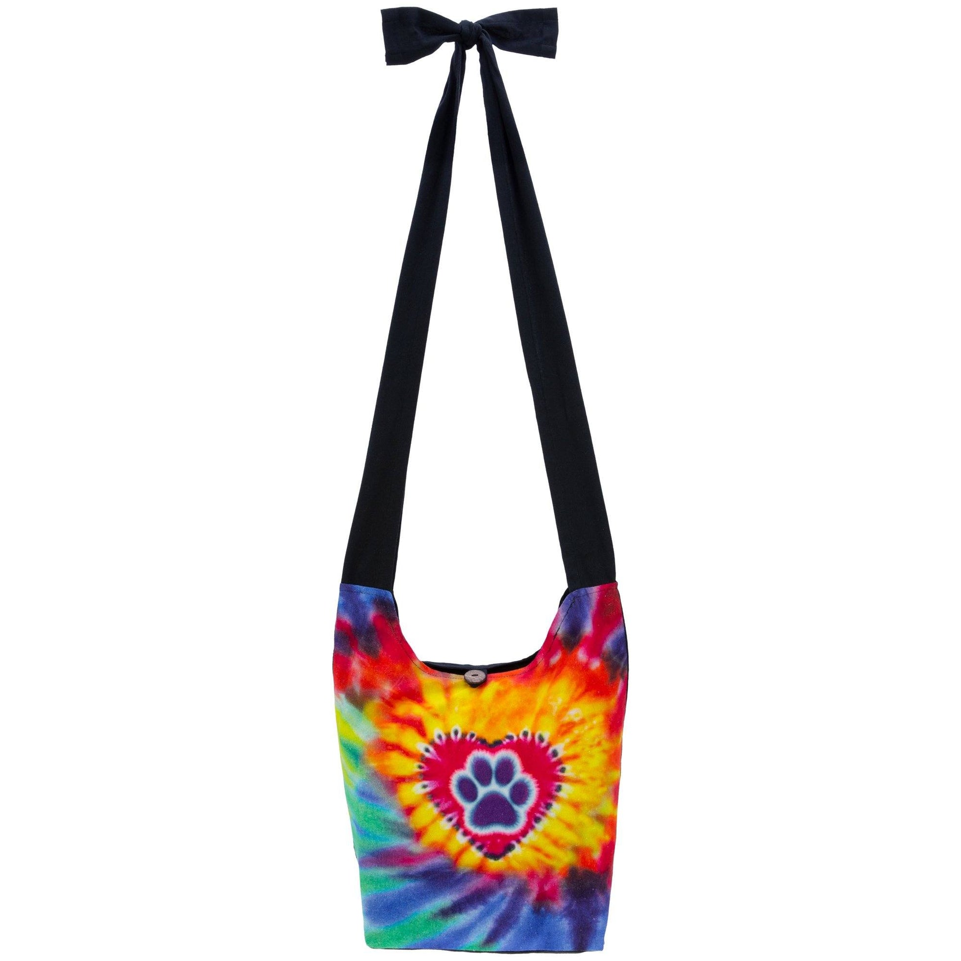 Tie-Dye Paw & Heart Convertible Backpack