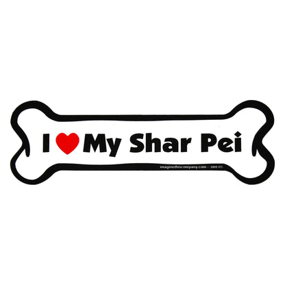 I Love My Dog Car Magnet: Breeds L - Z